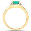 1.87 Carat Genuine Zambian Emerald and White Diamond 14K Yellow Gold Ring - Rings - Custom Crafting Alliance, LLC