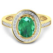 1.87 Carat Genuine Zambian Emerald and White Diamond 14K Yellow Gold Ring - Rings - Custom Crafting Alliance, LLC