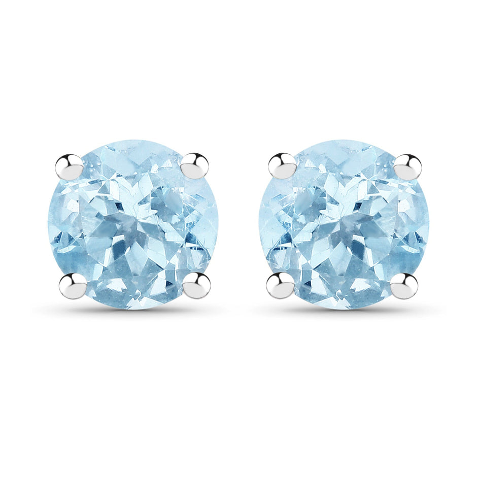 2.10 Carat Genuine Blue Topaz .925 Sterling Silver Earrings