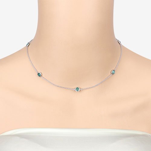 1.89 Carat Genuine Emerald .925 Sterling Silver Necklace - Necklaces - Custom Crafting Alliance, LLC