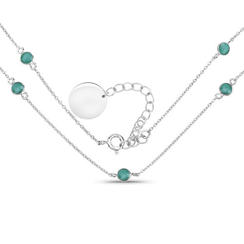 1.89 Carat Genuine Emerald .925 Sterling Silver Necklace - Necklaces - Custom Crafting Alliance, LLC