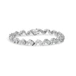 14K White Gold 2.00 Cttw Diamond Cluster and Spiral Link Bracelet (I-J Color, I1-I2 Clarity) - 7