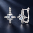 925 Sterling Silver White Gold Plated 0.50 Carat Moissanite Pavé CZ 1.3cm Earrings for Women