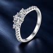 925 Sterling Silver White Gold Plated Moissanite Ring Size 6 for Women