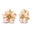 18K Rose Gold 3/8 Cttw Diamond and Freshwater Pearl Blossom Stud Earrings - Earrings - Custom Crafting Alliance, LLC