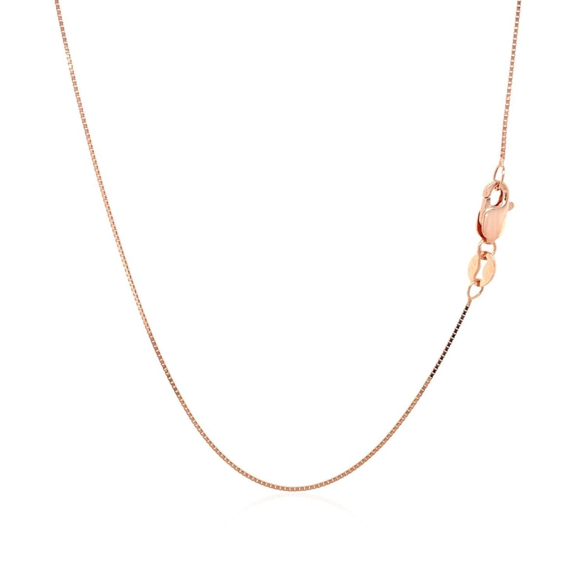 18k Rose Gold Classic Box Chain (0.60 mm) - Necklaces - Custom Crafting Alliance, LLC