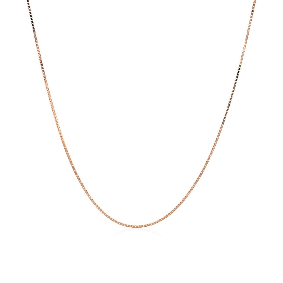 18k Rose Gold Classic Box Chain (0.60 mm) - Necklaces - Custom Crafting Alliance, LLC