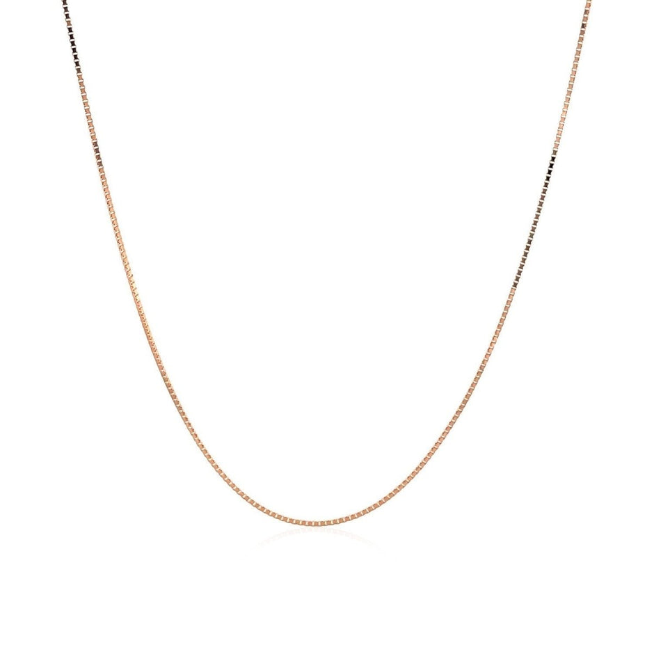 18k Rose Gold Classic Box Chain (0.60 mm) - Necklaces - Custom Crafting Alliance, LLC