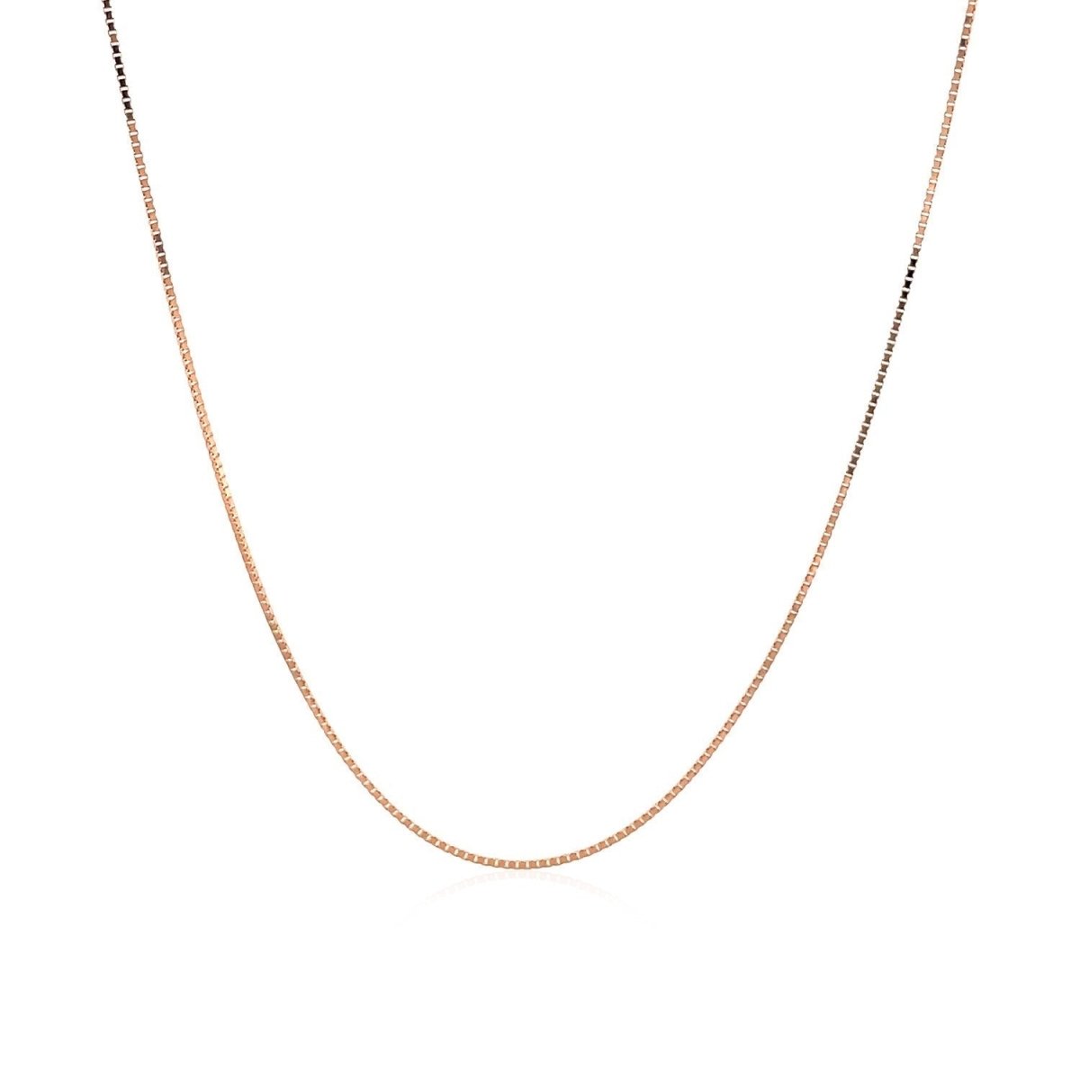 18k Rose Gold Classic Box Chain (0.60 mm) - Necklaces - Custom Crafting Alliance, LLC