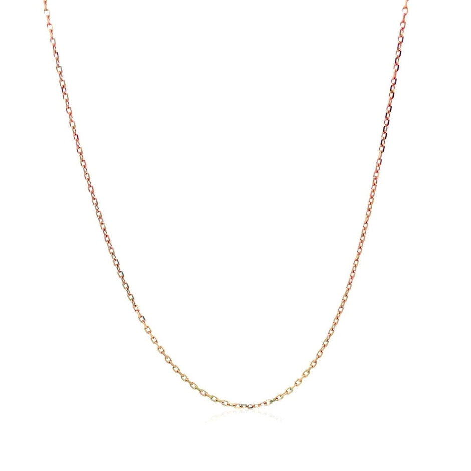 18k Rose Gold Diamond Cut Cable Link Chain (0.75 mm) - Necklaces - Custom Crafting Alliance, LLC