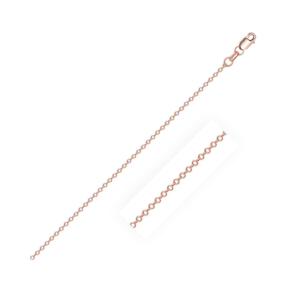 18k Rose Gold Diamond Cut Cable Link Chain (0.75 mm) - Necklaces - Custom Crafting Alliance, LLC