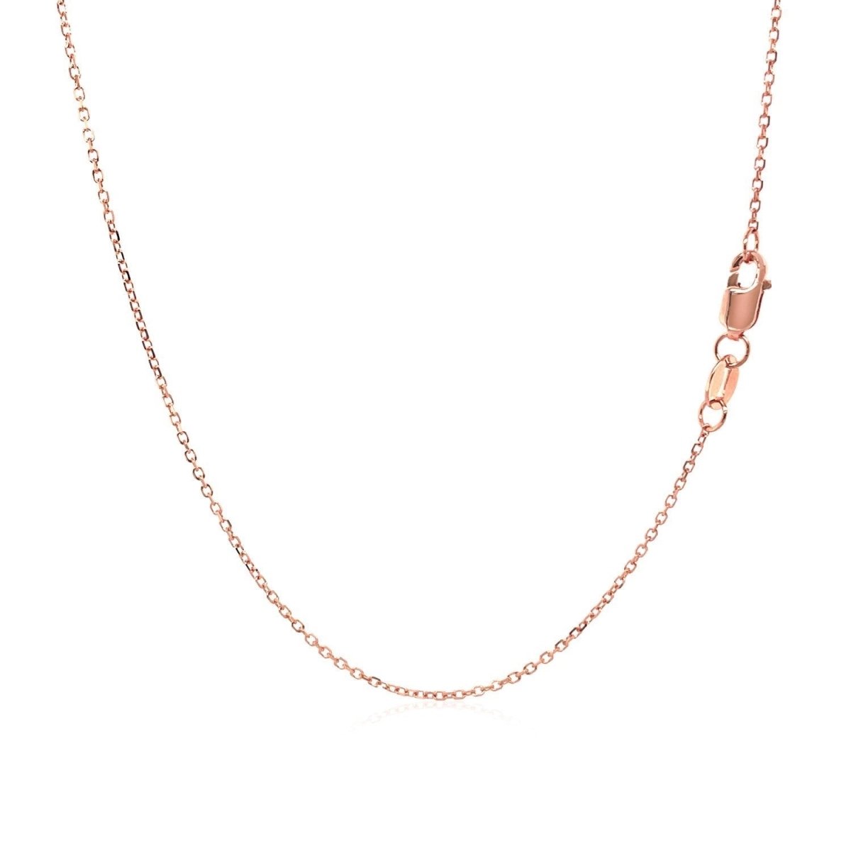 18k Rose Gold Diamond Cut Cable Link Chain (0.75 mm) - Necklaces - Custom Crafting Alliance, LLC