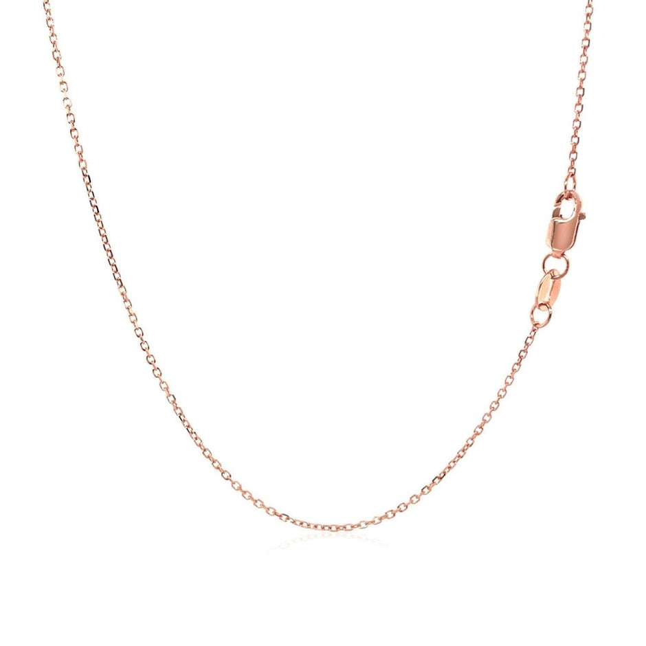18k Rose Gold Diamond Cut Cable Link Chain (0.75 mm) - Necklaces - Custom Crafting Alliance, LLC