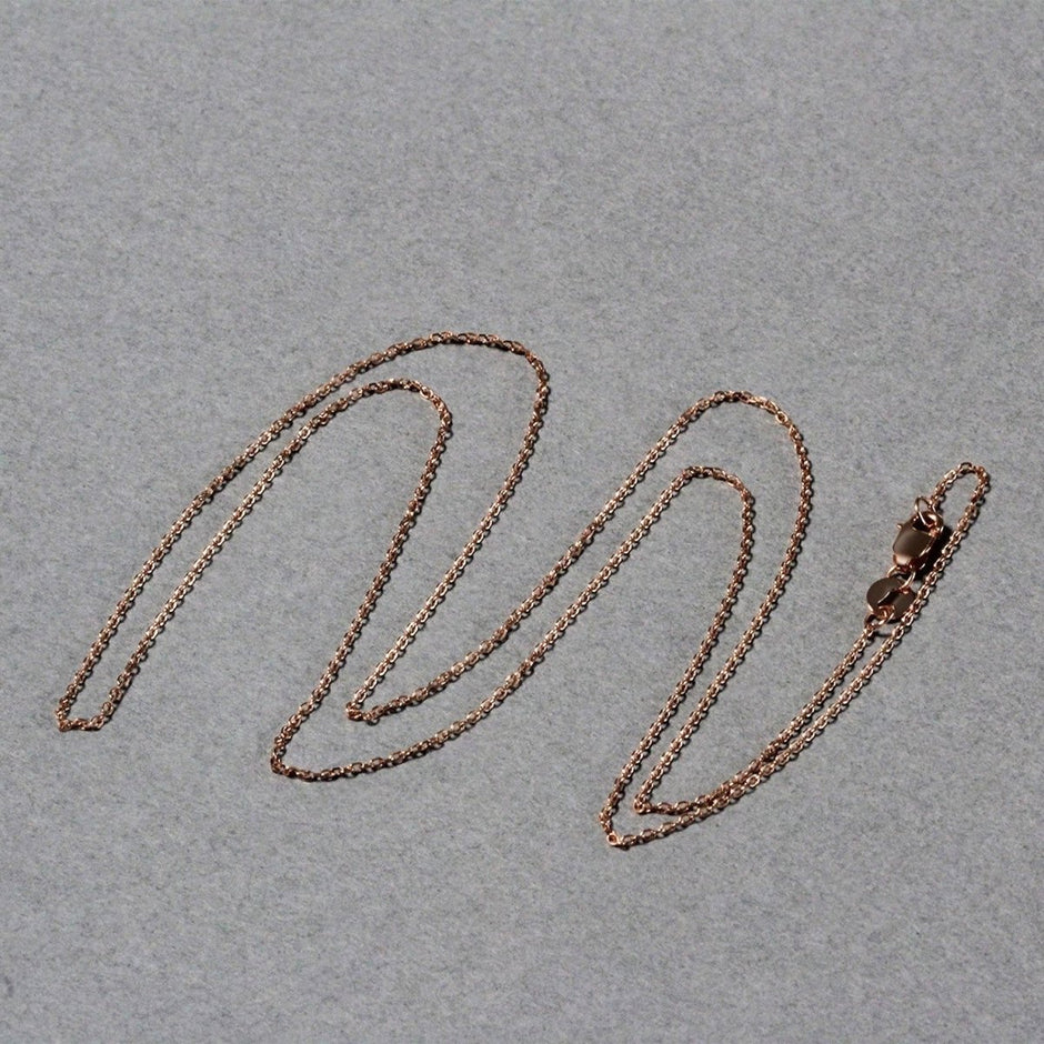 18k Rose Gold Diamond Cut Cable Link Chain (0.75 mm) - Necklaces - Custom Crafting Alliance, LLC