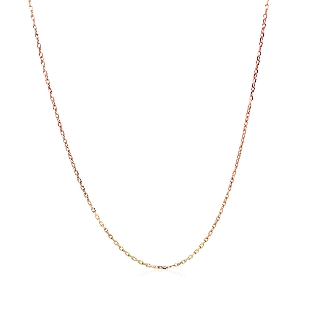 18k Rose Gold Diamond Cut Cable Link Chain (0.75 mm) - Necklaces - Custom Crafting Alliance, LLC