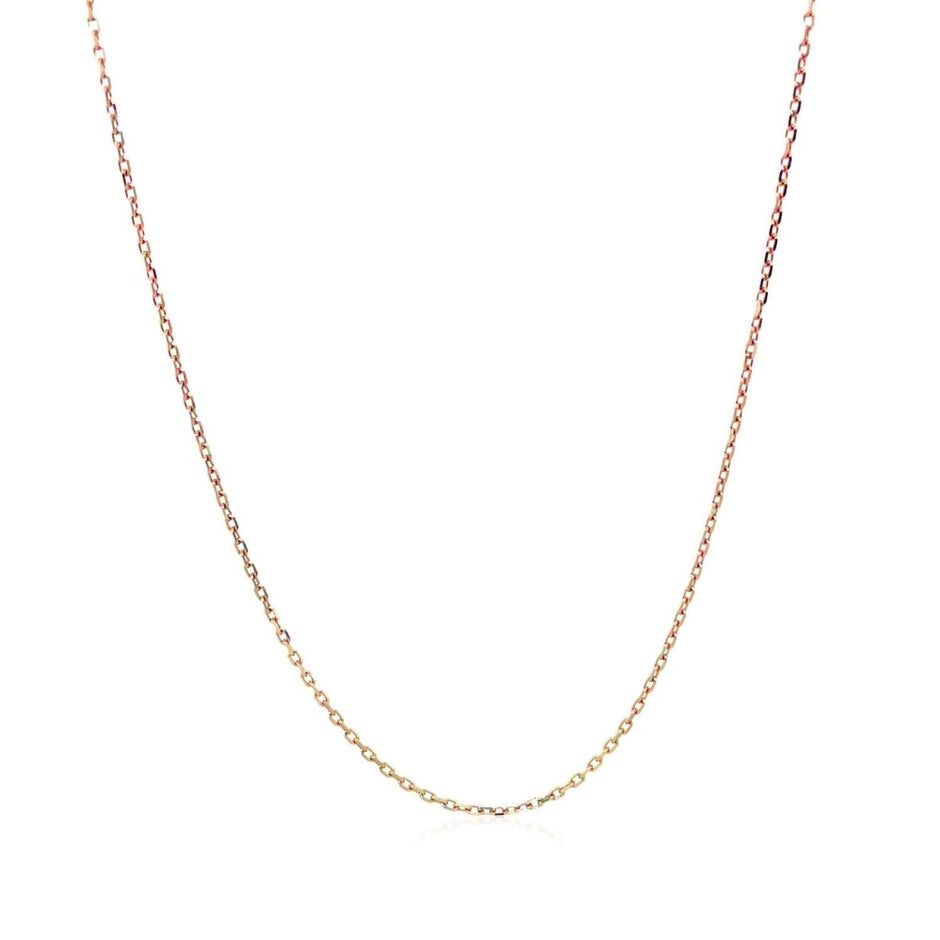 18k Rose Gold Diamond Cut Cable Link Chain (0.75 mm) - Necklaces - Custom Crafting Alliance, LLC