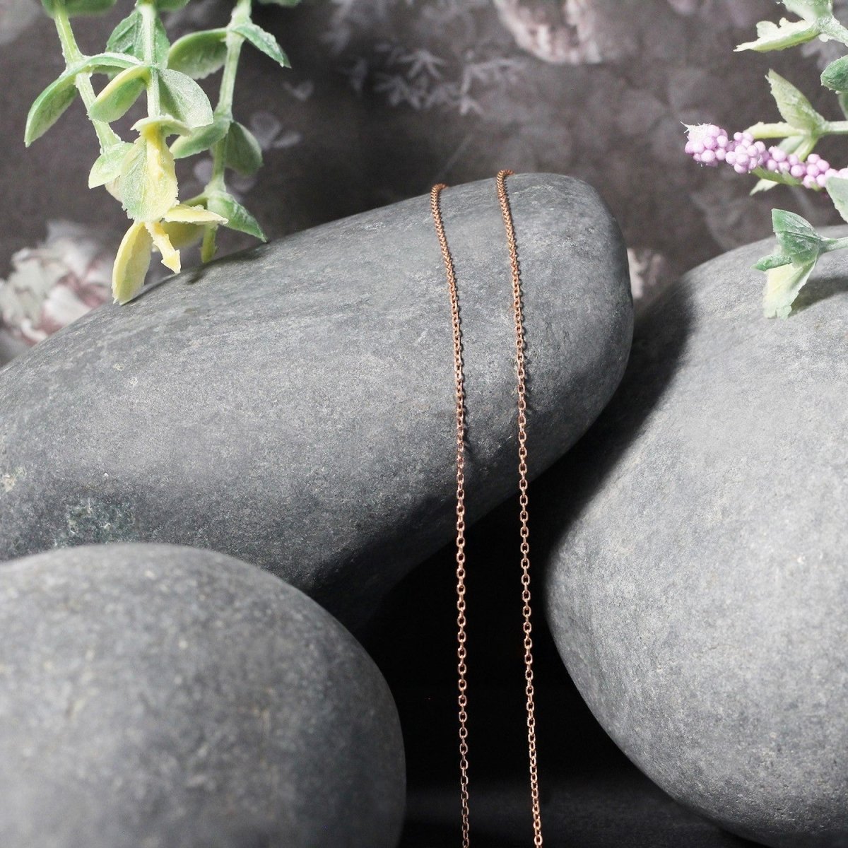 18k Rose Gold Diamond Cut Cable Link Chain (0.75 mm) - Necklaces - Custom Crafting Alliance, LLC