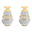 18K Two-Toned Gold 5.00 Cttw Diamond Three-tier Domed Button Omega Back Earrings (G-H Color, VS2-SI1 Clarity) - Earrings - Custom Crafting Alliance, LLC