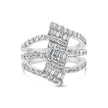 18K White Gold 1 3/4 Cttw Diamond Multi Crossover and Split Shank Cocktail Ring - Rings - Custom Crafting Alliance, LLC