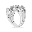 18K White Gold 1 3/4 Cttw Diamond Multi Crossover and Split Shank Cocktail Ring - Rings - Custom Crafting Alliance, LLC