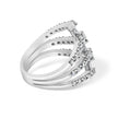 18K White Gold 1 3/4 Cttw Diamond Multi Crossover and Split Shank Cocktail Ring - Rings - Custom Crafting Alliance, LLC