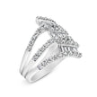 18K White Gold 1 3/4 Cttw Diamond Multi Crossover and Split Shank Cocktail Ring - Rings - Custom Crafting Alliance, LLC