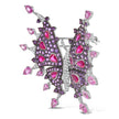 18K White Gold 1.00 Cttw Diamond, Ruby Sapphire, and Amethyst Mixed Gemstone Butterfly Brooch Pin (G-H Color, VS1-VS2 Clarity) - Accessories - Custom Crafting Alliance, LLC