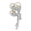 18K White Gold 2 1/5 Cttw Diamond and South Sea Pearl Floral Brooch Pin (G-H Color, VS1-VS2 Clarity) - Accessories - Custom Crafting Alliance, LLC