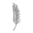 18K White Gold 2 7/8 Cttw Diamond Feather Brooch Pin (G-H Color, VS1-VS2 Clarity) - Accessories - Custom Crafting Alliance, LLC