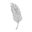18K White Gold 2 7/8 Cttw Diamond Feather Brooch Pin (G-H Color, VS1-VS2 Clarity) - Accessories - Custom Crafting Alliance, LLC