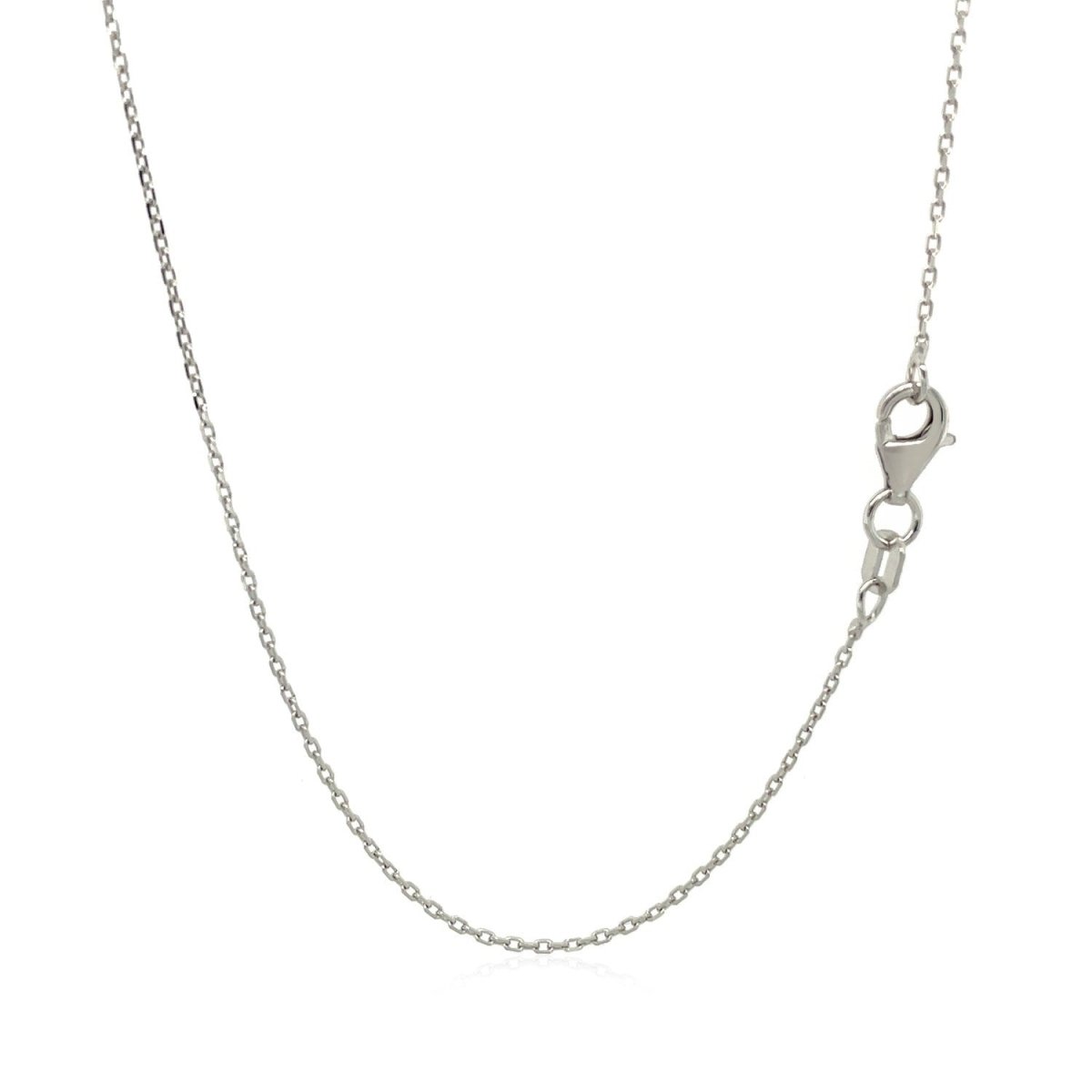18k White Gold Diamond Cut Cable Link Chain (0.75 mm) - Necklaces - Custom Crafting Alliance, LLC