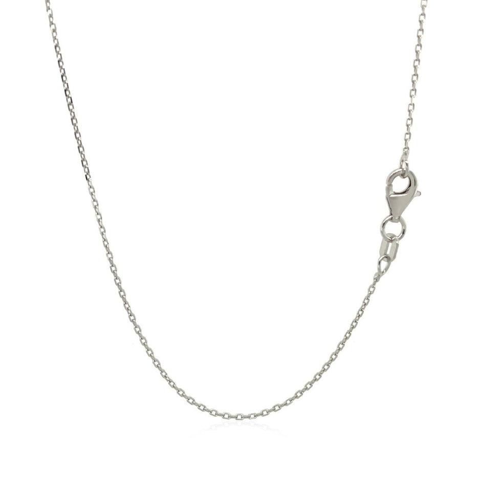 18k White Gold Diamond Cut Cable Link Chain (0.75 mm) - Necklaces - Custom Crafting Alliance, LLC