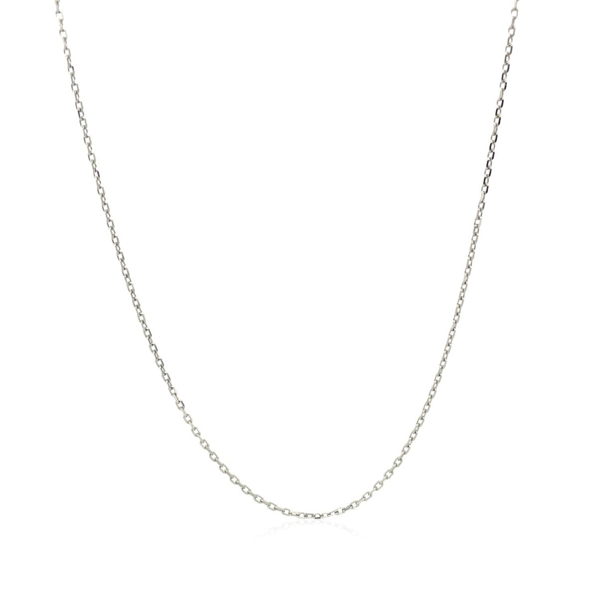 18k White Gold Diamond Cut Cable Link Chain (0.75 mm) - Necklaces - Custom Crafting Alliance, LLC
