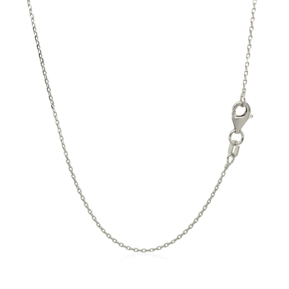 18k White Gold Diamond Cut Cable Link Chain (0.75 mm) - Necklaces - Custom Crafting Alliance, LLC