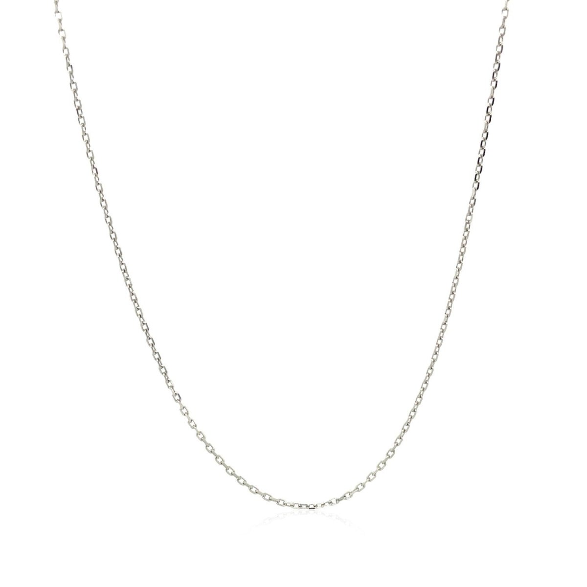 18k White Gold Diamond Cut Cable Link Chain (0.75 mm) - Necklaces - Custom Crafting Alliance, LLC
