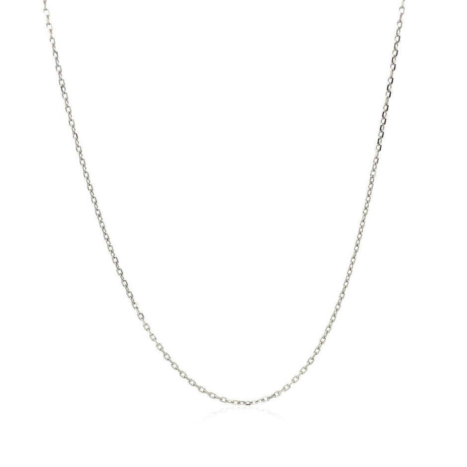 18k White Gold Diamond Cut Cable Link Chain (0.75 mm) - Necklaces - Custom Crafting Alliance, LLC
