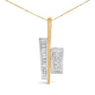 18K Yellow and White Gold 1 7/8 Cttw Princess Baguette Diamond Key Shaped 18