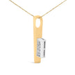 18K Yellow and White Gold 1 7/8 Cttw Princess Baguette Diamond Key Shaped 18