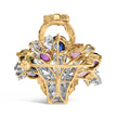 18K Yellow Gold 1 1/10 Cttw Diamond and Mixed Gemstone Floral Bouquet Pendant and Brooch Pin (G-H Color, VS1-VS2 Clarity) - Accessories - Custom Crafting Alliance, LLC