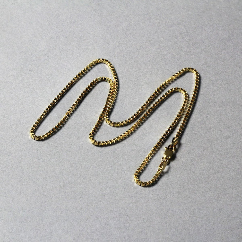 18k Yellow Gold Classic Box Chain (1.40 mm) - Necklaces - Custom Crafting Alliance, LLC