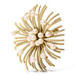 18K Yellow Gold Cultured Freshwater Pearl Starburst Brooch Pin - Accessories - Custom Crafting Alliance, LLC