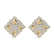 18K Yellow Gold Diamond 5 1/5 Cttw Geometric Cluster Stud Earrings - Earrings - Custom Crafting Alliance, LLC
