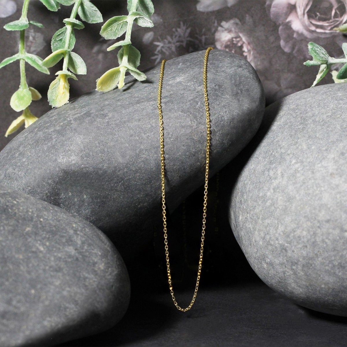 18k Yellow Gold Diamond Cut Cable Link Chain (0.80 mm) - Necklaces - Custom Crafting Alliance, LLC