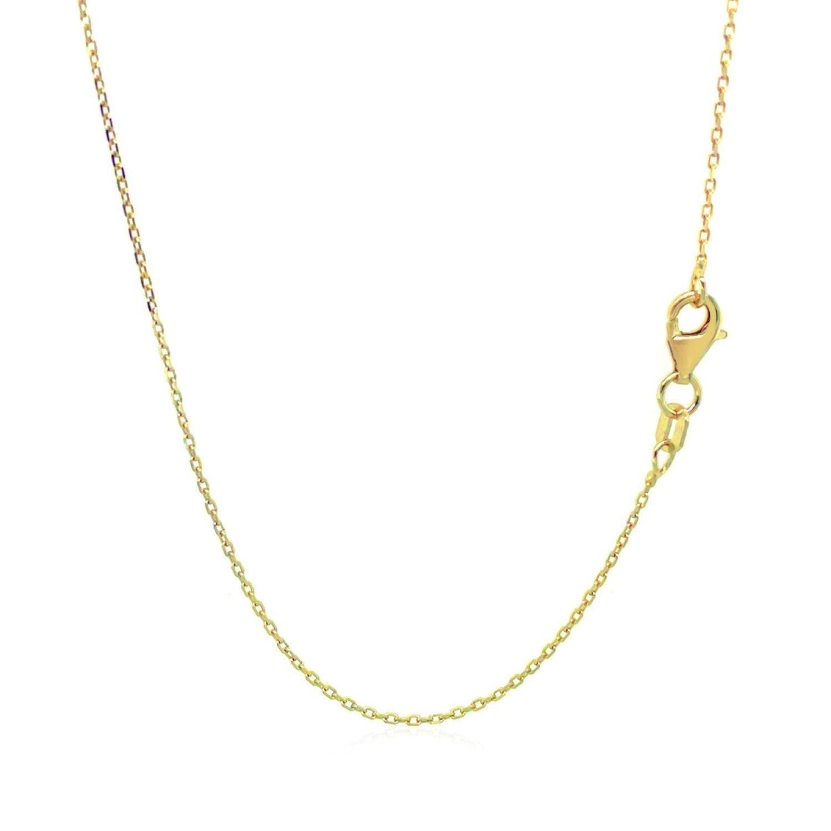 18k Yellow Gold Diamond Cut Cable Link Chain (0.80 mm) - Necklaces - Custom Crafting Alliance, LLC