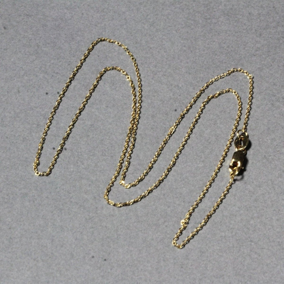18k Yellow Gold Diamond Cut Cable Link Chain (0.80 mm) - Necklaces - Custom Crafting Alliance, LLC