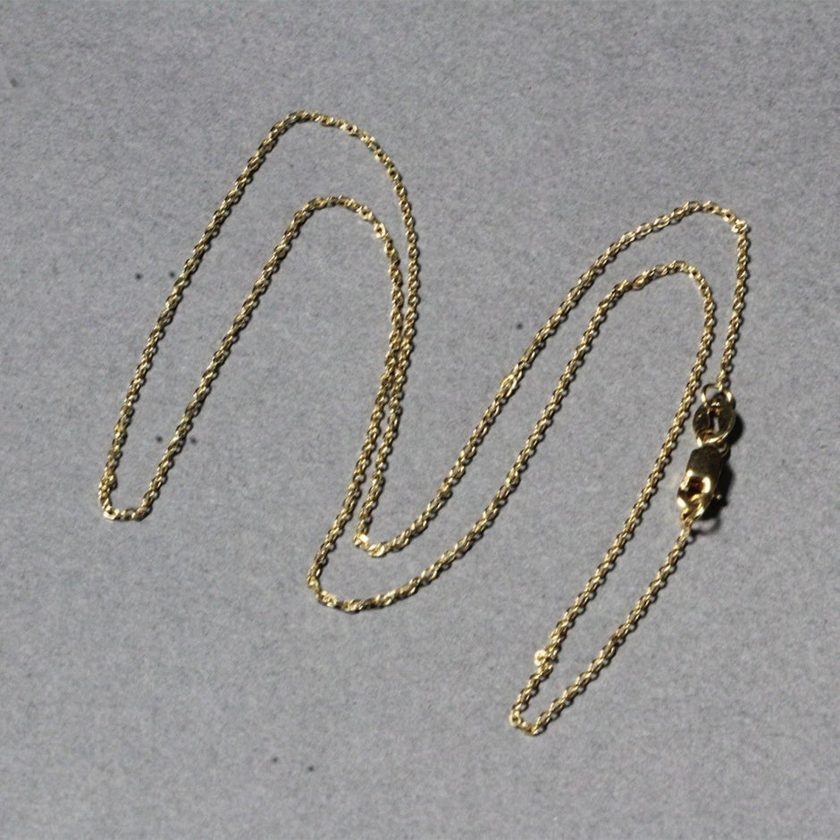 18k Yellow Gold Diamond Cut Cable Link Chain (0.80 mm) - Necklaces - Custom Crafting Alliance, LLC