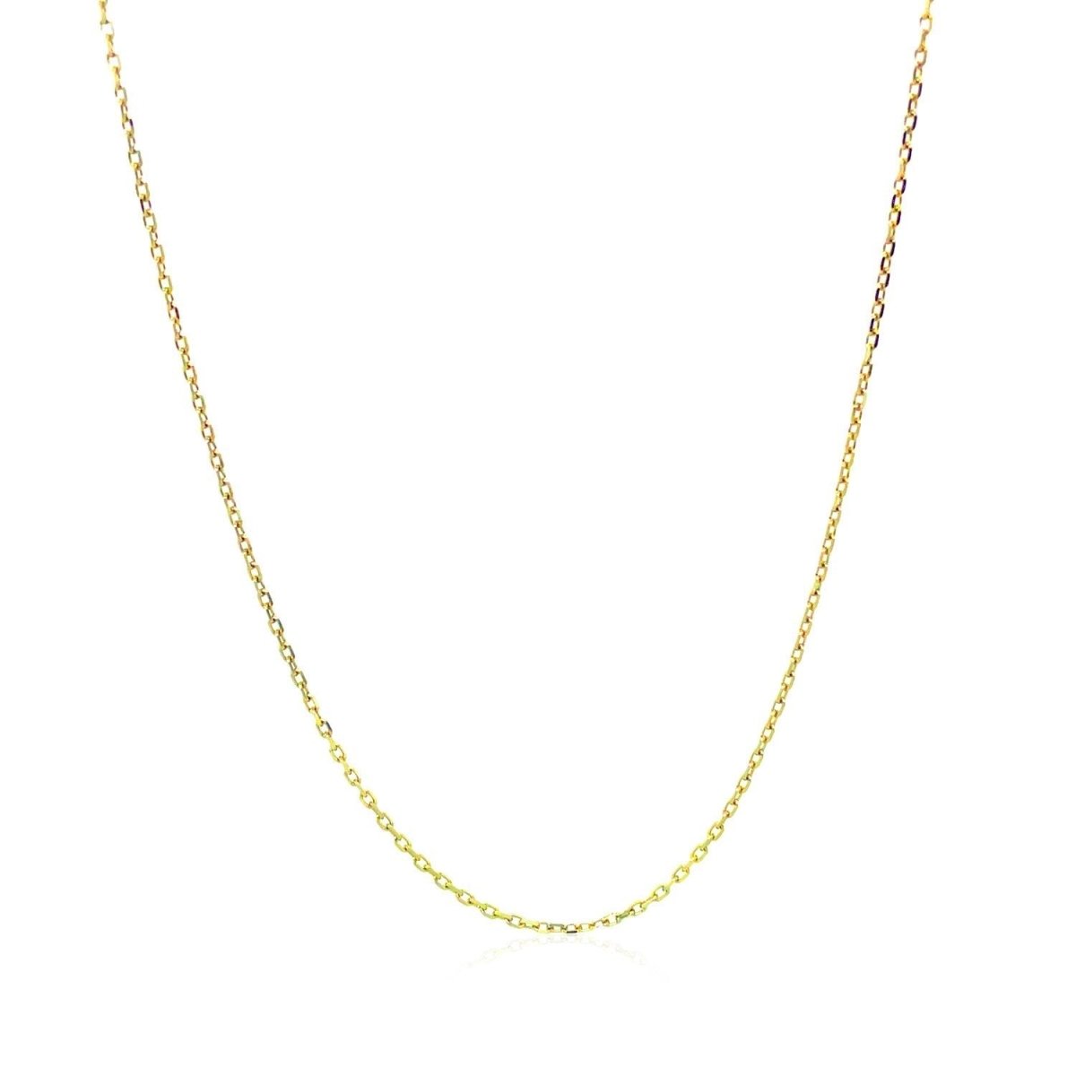 18k Yellow Gold Diamond Cut Cable Link Chain (0.80 mm) - Necklaces - Custom Crafting Alliance, LLC