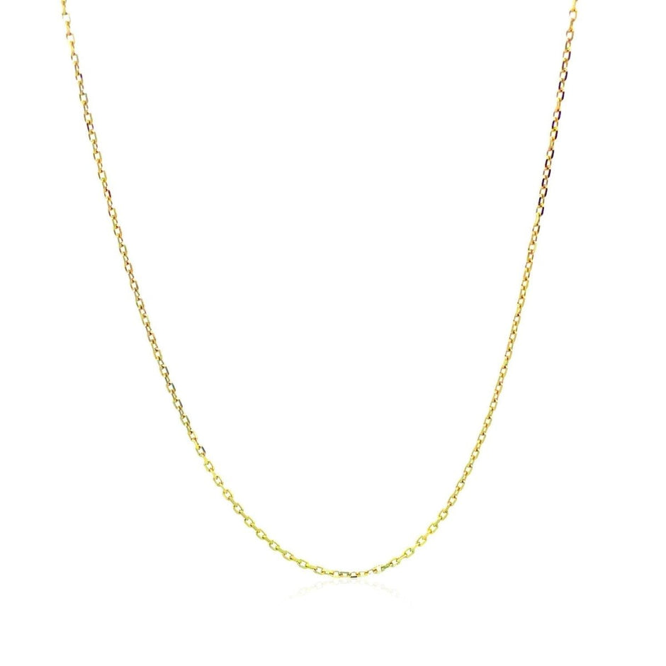18k Yellow Gold Diamond Cut Cable Link Chain (0.80 mm) - Necklaces - Custom Crafting Alliance, LLC