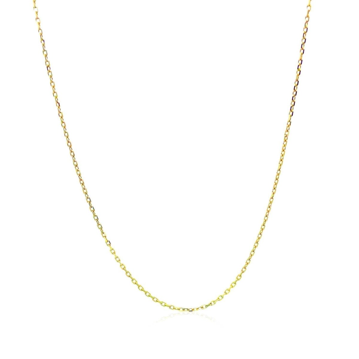 18k Yellow Gold Diamond Cut Cable Link Chain (0.80 mm) - Necklaces - Custom Crafting Alliance, LLC