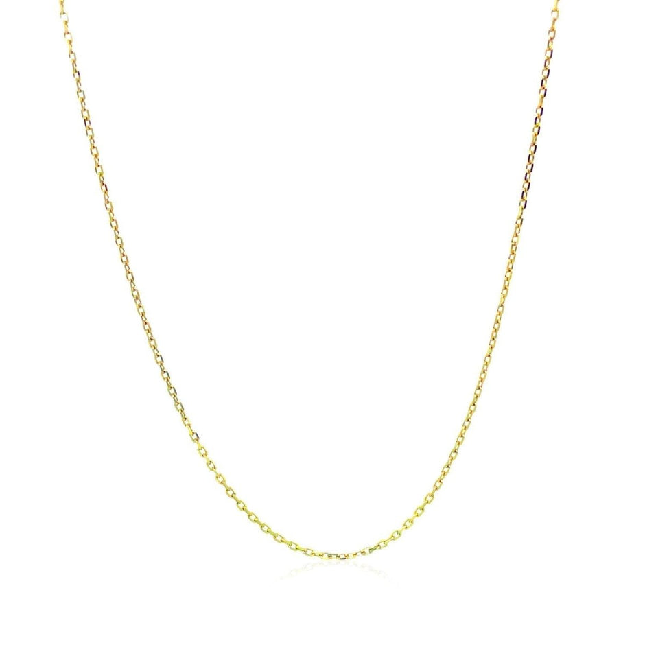 18k Yellow Gold Diamond Cut Cable Link Chain (0.80 mm) - Necklaces - Custom Crafting Alliance, LLC